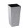  Lamela flowerpot, 25 cm x 25 x 47 cm, diameter 25 cm, plastic in grey and silver