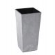  Lamela flowerpot, 25 cm x 25 x 47 cm, diameter 25 cm, plastic in grey and silver