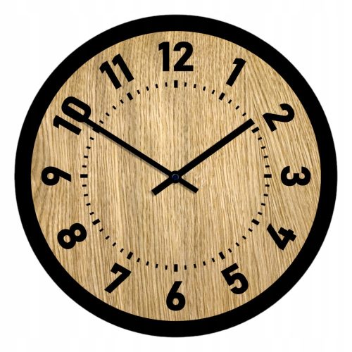 Clock for home Wooden Story Wall Clock, Beige, Black, Cream, Brown Tones, 32 cm