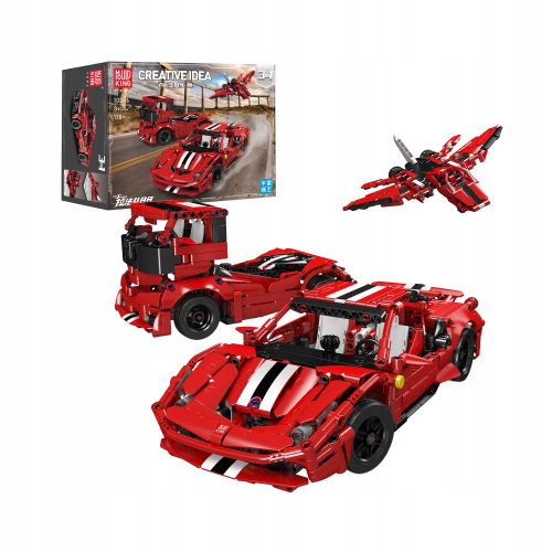  TECHNIC FERRARI BLOCKS TRUCK JET 3-IN-1 SET, IDEAL AS A GIFT