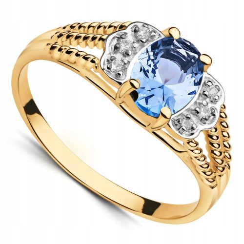  TOPAZ ANNIVERSARY ENGAGEMENT RING MADE OF 585 GOLD SIZE 10-23