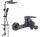 Single-lever wall-mounted bathtub faucet Kuchinox PANA black + surface-mounted shower set series Noven