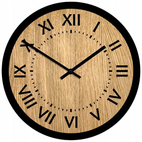 Clock for home Wooden Story Wall Clock, Black, Brown Tones, 32 cm