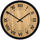 Clock for home Wooden Story Wall Clock, Black, Brown Tones, 32 cm