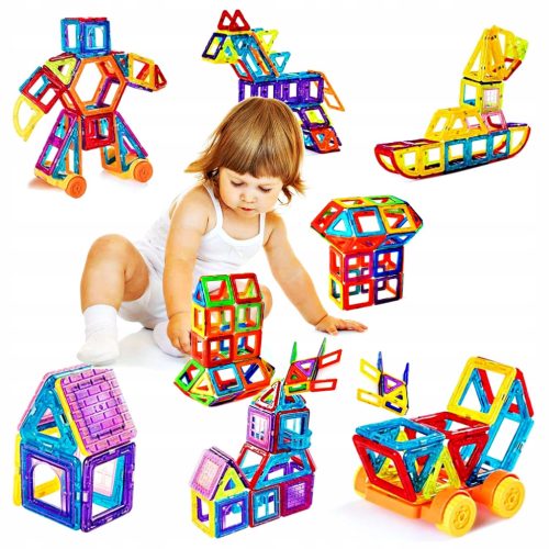  CONSTRUCTION educational MAGNETIC BLOCKS 124 pieces +