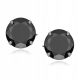  SILVER EARRINGS p925 ZIRCONIA black round Studs Cubic zirconia 10mm