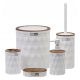 Bathroom Accessory Sets Okyanus Set of 5 Bathroom Accessories, White, Brown and Beige Tones