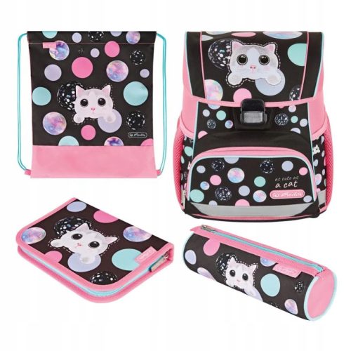  Herlitz Loop Plus Cute Cat school bag – 4-piece set.