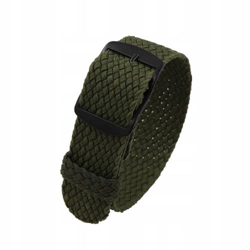  Perlon Black NATO Zulu Watch Strap 18mm Green b/w