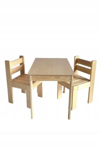  wooden table with 2 children's chairs