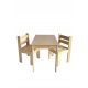  wooden table with 2 children's chairs