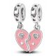  Charm silver pendant Heart Mother and daughter