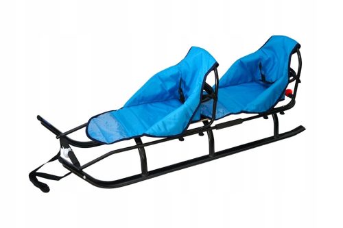  Children's sleds large duo twin tandem with backrest solid light belts PL