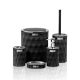 Bathroom Accessory Sets Set Okyanus Bathroom Accessories, 5 Elements, Chrome, Black