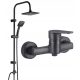 Kuchinox Pana black shower faucet + Kuchinox ONDO exposed shower set