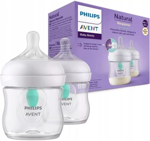  Bouteilles d'eau Philips Avent SCY670/02 Natural Response AirFree 2x125 ml