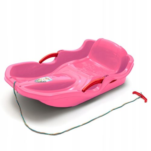  PLASTIC SLED WITH BACKREST AND BRAKES BABY MIX SPEED BOB PINK