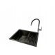 Brado OLAF 60 single-bowl sink, Flex Cz faucet, siphon, basket, steel, black