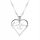  Silver Heart Chain Necklace I Love You with Heart Cubic Zirconia Heart