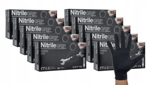 MTS Sécurité et Protection Nitrile GRIP Expert Gants Noirs Noir Strong Gogrip Taille 10 - XL 250 Paires