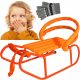  LARGE SNOW SLED FOR CHILDREN, DURABLE, METAL, WITH BACKREST AND MATTRESS