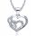  Euphoria zircon necklace 45 cm silver hearts