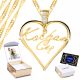  Gold Heart Necklace I Love You with Heart Cubic Zirconia Heart 925 + PRINT