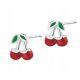  Apart Silver earrings with enamel cherries