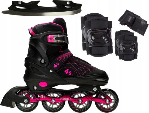  SET : Rollers en ligne Patins à roulettes 2en1 – patins + PROTECTEURS 34-37