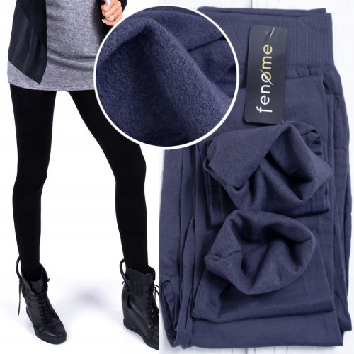  NAVY BLUE SEAMLESS HIGH WAIST winter leggings FLEECE LINED winter