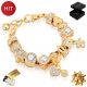  WOMEN'S GOLD BRACELET 585 MODULAR FOR CHARMS SET FOR WOMEN