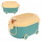 LARGE plastic TOY BOX on wheels, CONTAINER with handle