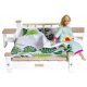  Wooden bedroom for dolls bed + bedside tables Palm leaves PROMOTION