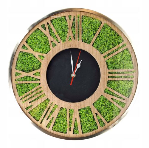 Clock for home TD Art Wall Clock Beige, Cream, Brown Shades, Orange Shades, Grey Shades, Green Shades, Silver, Multicolored 40cm