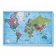 Pictures on the wall Cork world map in English, colorful, 90 x 60 cm