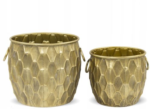 Flowerpots cover 32.5 x 36 cm, gold metal