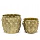 Flowerpots cover 32.5 x 36 cm, gold metal