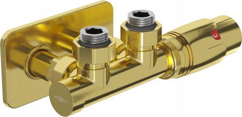  MEXEN G00 THERMOSTATIC SET ANGLE STRAIGHT WITH COVER S DUPLEX GOLD