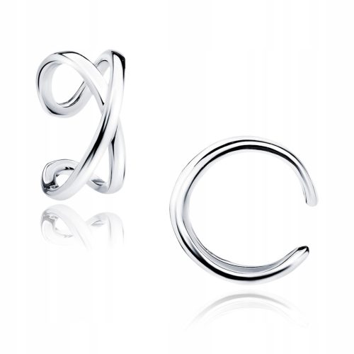  Ear cuffs 925 EARRING EAR CLASP Clamp SILVER Crossed rings