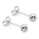  WHITE GOLD EARRINGS Diamond pr. 585 BALLS 4mm Stud 14k