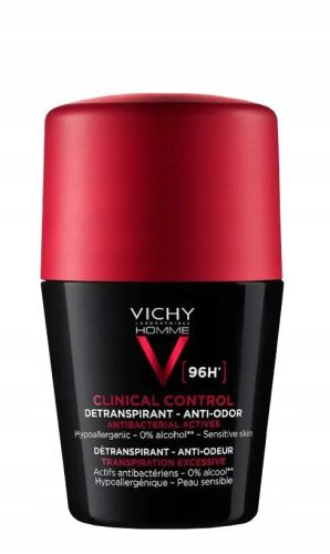 Vichy Homme Clinical Control 96h Roll-On Antiperspirant, 50 ml