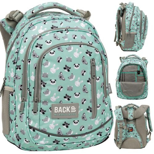  School backpack with multiple compartments Backup White, Black, Blues, Pinks, Greys and Silvers, Multicoloured 24 l