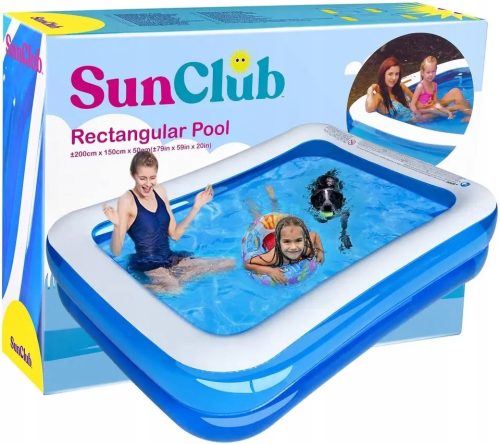 Square inflatable pool Shop Sparkle 200 x 150 cm