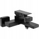 Single-lever wall-mounted bath and shower faucet Laveo Kvadrato black