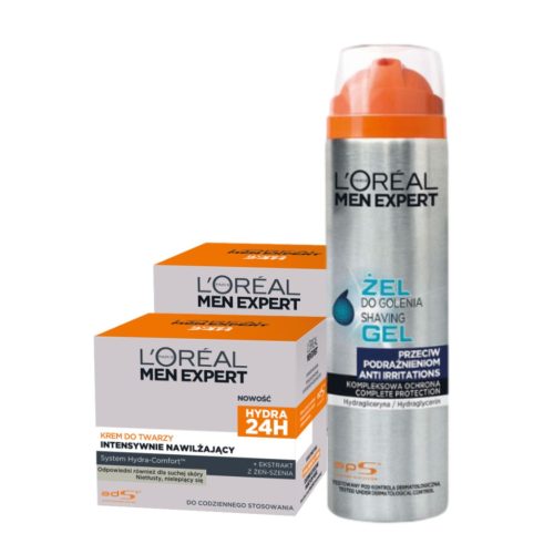  Set: 2X Loreal Men Expert Hydra Face Cream, Shaving Gel