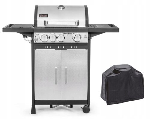  NEBRASKA ACTIVA 3+1 GAS GRILL CAST IRON GRID + COVER