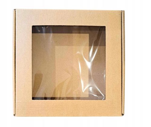  Cardboard box with window 20x20x5 for packing gifts in various shapes