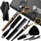  Renew Force Sharp Hair Cutting Scissors + Thinning Scissors + Cape Set in Gold and Black