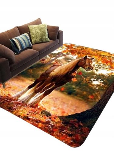  MODERN LIVING ROOM CARPET, 3D HORSE PATTERN, 140x200