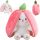  LARGE MASCOT STRAWBERRY RABBIT WITH STRAWBERRY PLUSH TOY WITH EARS 2in1 35CM